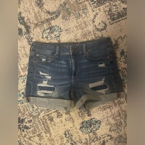 American Eagle High Rise Cuffed Denim Shorts-Sz 10
